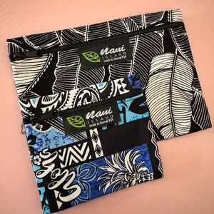 Nani Island Black and Blue Pouches